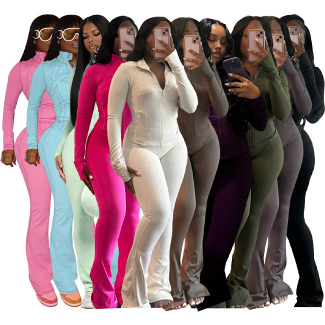 HR24057 sexy tight fitting long sleeved micro trumpet two-piece set