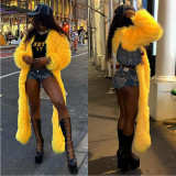Y2658 autumn and winter thick imitation fur long coat jacket