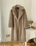 Thickened long faux mink fur coat,