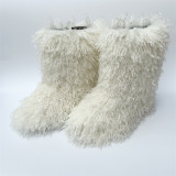 Plush sheep curly wool plus size women's student wool snow boots