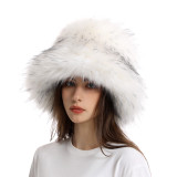 Warm and thickened faux fur hat, raccoon fur fisherman hat