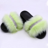 Imitation fox fur grass slippers for women