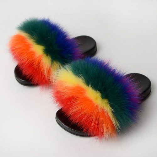 Children's fur and fur slippers