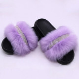 Imitation fox fur grass slippers for women