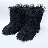 Plush sheep curly wool plus size women's student wool snow boots