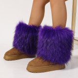 New hairy boots for women, thick soled midsole boots, snow boots