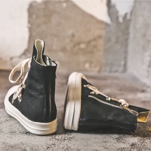 Pentagram thick soled canvas shoes for couples