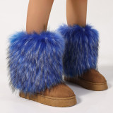 New hairy boots for women, thick soled midsole boots, snow boots