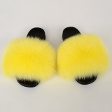 True fox fur slippers