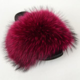 Fur, raccoon fur, slippers, fox fur