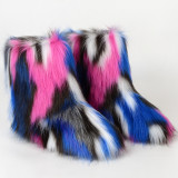 Anti slip colored fur boots