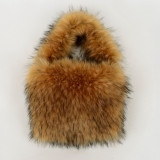 Large capacity faux fur plush bag
