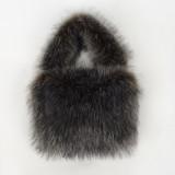Large capacity faux fur plush bag
