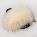 Fur, raccoon fur, slippers, fox fur