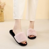 Leopard print fur slippers cotton slippers Foot flannel