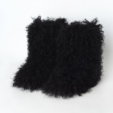 Imitation beach wool mid boots snow boots