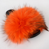 Fur, raccoon fur, slippers, fox fur