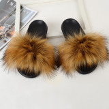 Imitation fox fur grass slippers for children