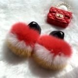 Imitation fox fur grass slippers children's bag