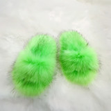 Imitation raccoon fur slippers for women, imitation fox fur slippers