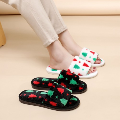 Christmas tree slippers plush cotton slippers