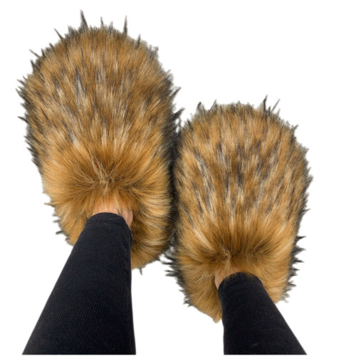 Hairy slippers for women in autumn and winter at home with plush insulation, imitation fur, anti slip