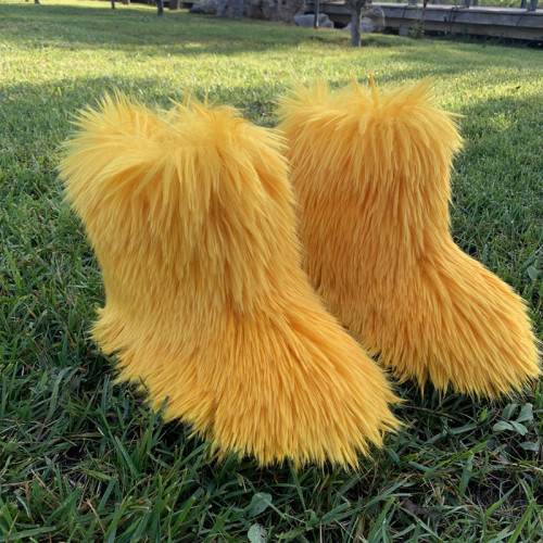 Snow warm fur boots for children