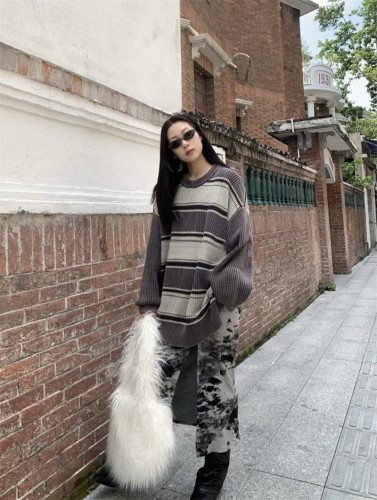 Long fur capacity oversized single shoulder crossbody bag