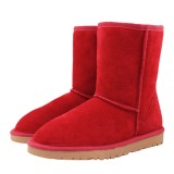 5825 mid length snow boots made of genuine cowhide and imitation wool, with anti slip cow tendon sole inside