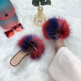 fox fur grass high heels