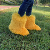 Snow warm fur boots for children