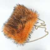 Women's retro handbag, fluffy large capacity fur handbag