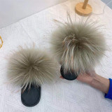 Fox fur slippers, fur fur fur slippers, women's EVA
