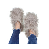 Hairy slippers for women with plush insulation, imitating fur