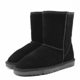 5825 mid length snow boots made of genuine cowhide and imitation wool, with anti slip cow tendon sole inside