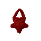 Beach wool star bag plush single shoulder handbag