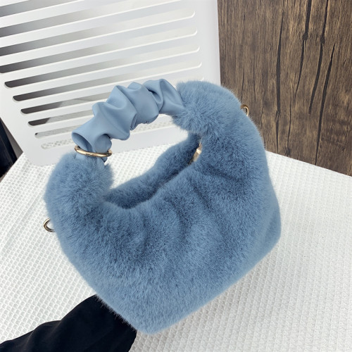Imitation mink fur crossbody handbag