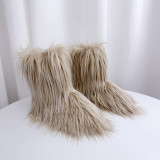 Fur snow boots for women