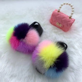 Imitation fox fur grass slippers children's bag