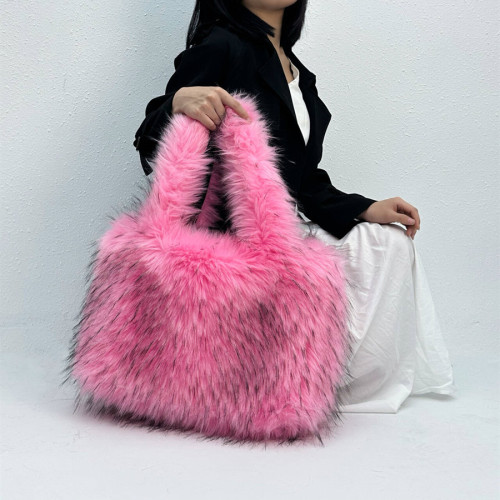 Fur large capacity plush bag luxury shoulder bag