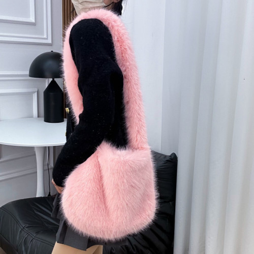 Handbag, fur bag, plush shoulder bag