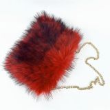 Women's retro handbag, fluffy large capacity fur handbag