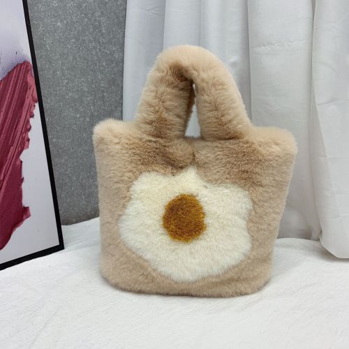Fried Egg Bag Fashion Women's Trendy Handheld fur Bag