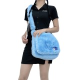 Plush crossbody bag, hand-held commuting candy colored bag