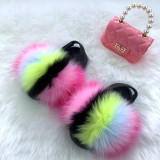 Imitation fox fur grass slippers children's bag