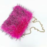 Women's retro handbag, fluffy large capacity fur handbag