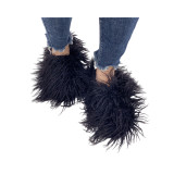 Hairy slippers for women with plush insulation, imitating fur