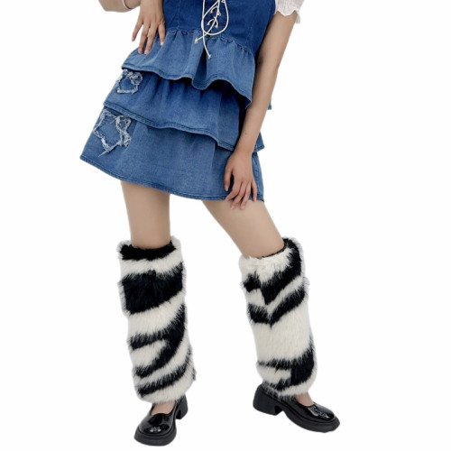 Imitation fur sock set spotted autumn and winter shoe set