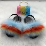 Imitation fox fur grass slippers children's bag