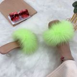 fox fur grass high heels